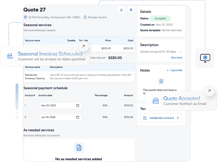 Plowdesk quoting and payment tools